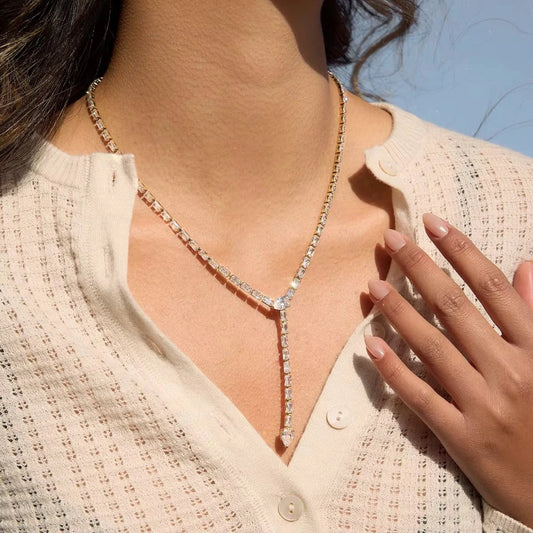 Baguette Diamond Lariat Necklace