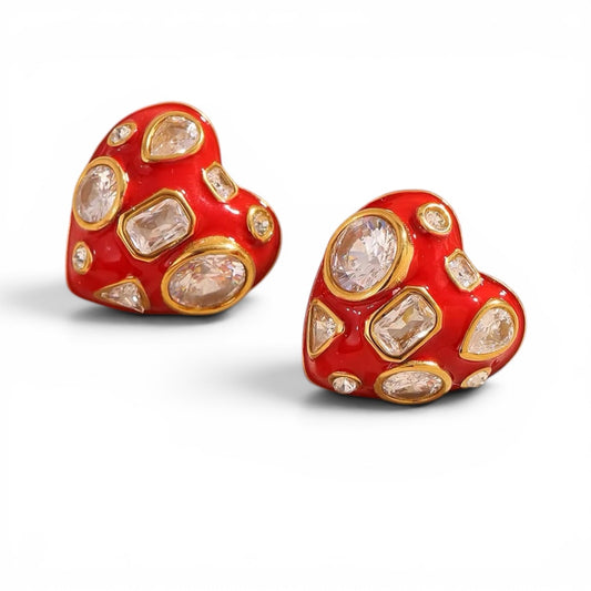 Hearts Baguette Earrings