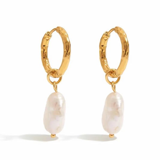 Ocean Pearl Hoops